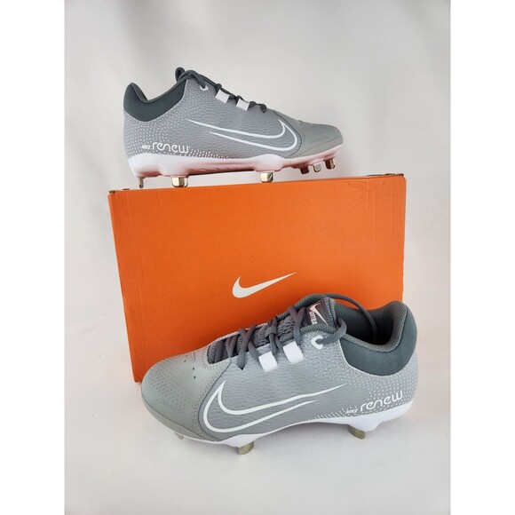 New Nike Hyper diamond 4 Elite React Metal Softball Cleats Gray Womens Size 7 - Picture 9 of 9